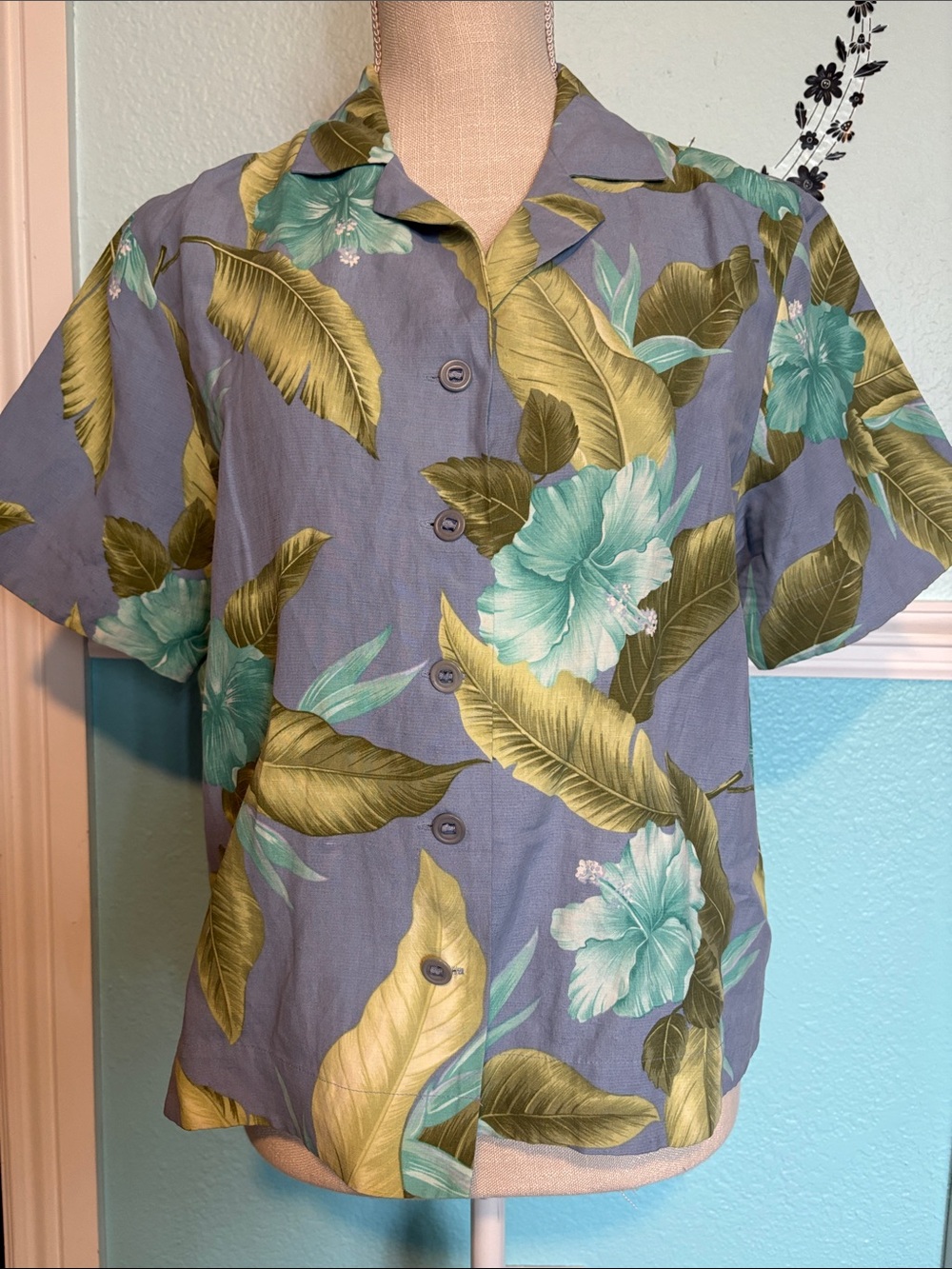 Tommy Bahama Lavender Tropical Floral Button-Down Shirt